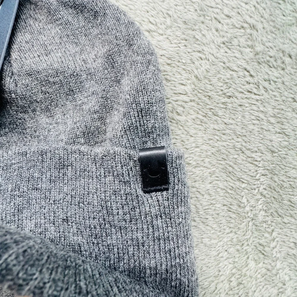 True‎ Religion Mens Charcoal Gray Beanie Hat TR2509 OSFA Ribbed Cuff